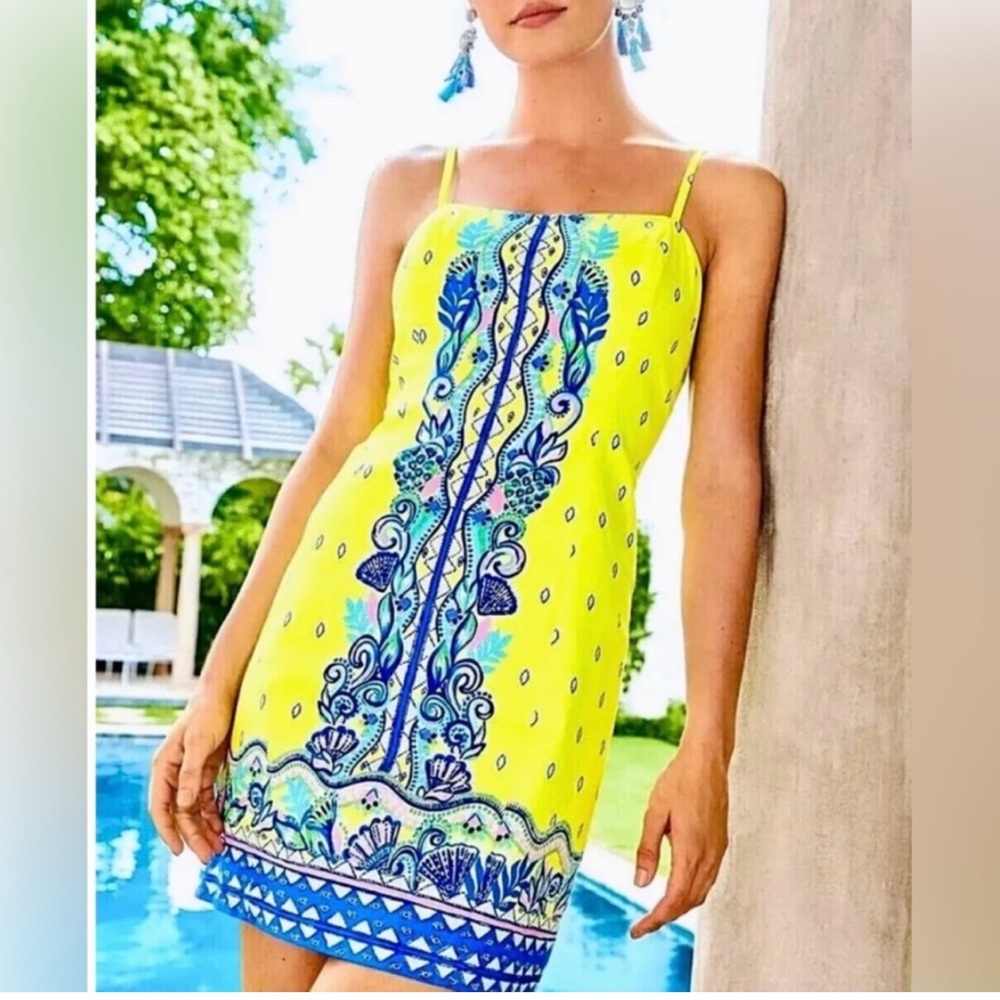 Lilly Pulitzer Yellow and Blue Floral Dress